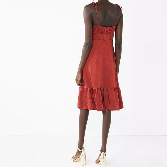 NWT Women's Nine West Strappy Midi Dress XL - Paprika Red - Picture 11 of 12